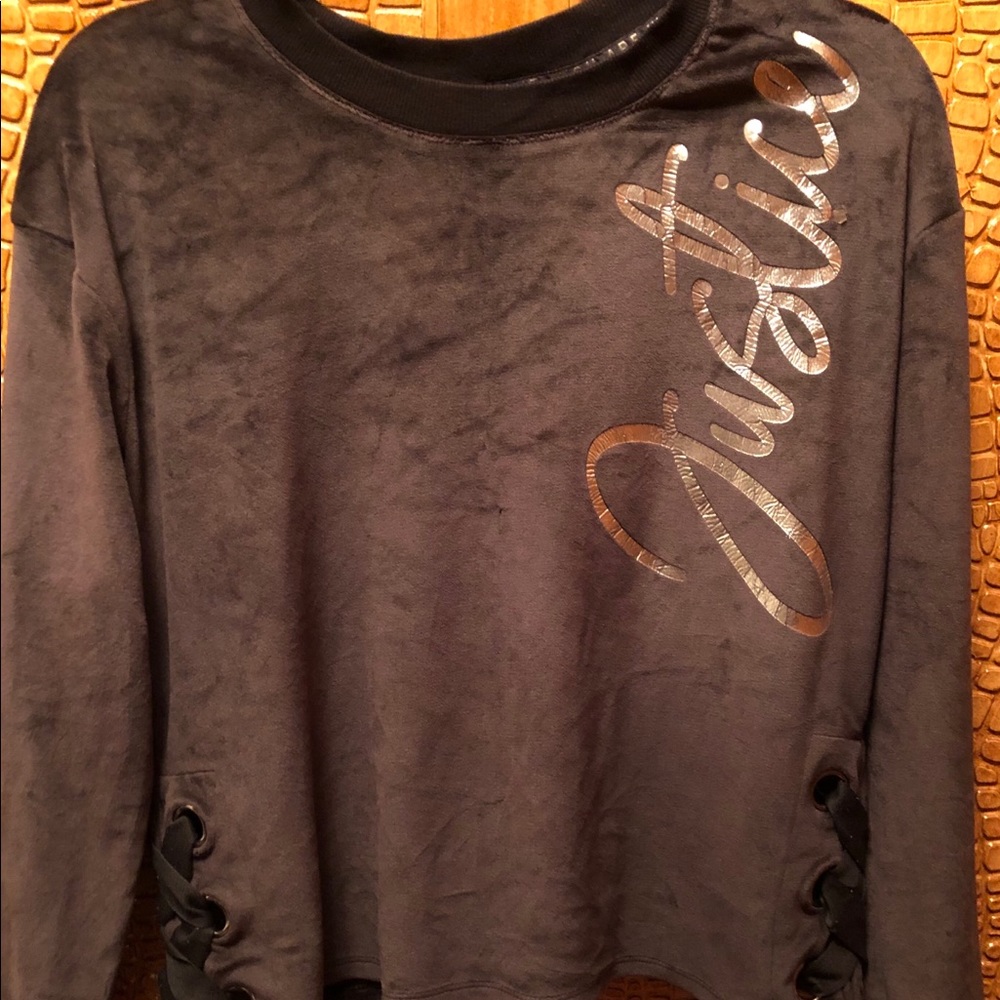 Velour girl’s casual long sleeve sweatshirt